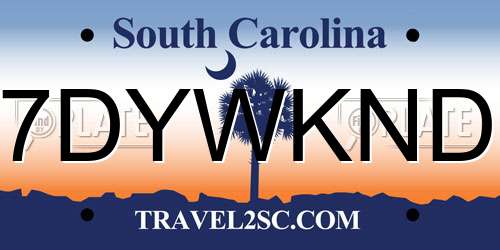 7DYWKND South Carolina License Plate