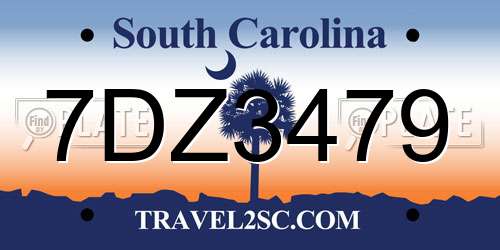 7DZ3479 South Carolina License Plate