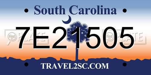 7E21505 South Carolina License Plate