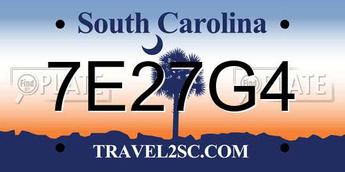 7E27G4 South Carolina License Plate