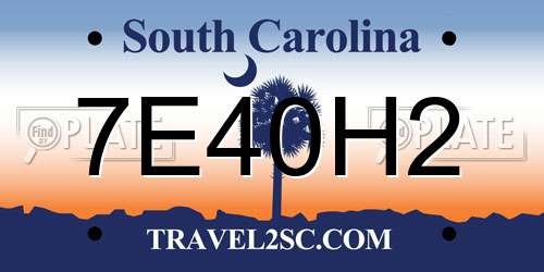 7E40H2 South Carolina License Plate