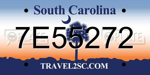 7E55272 South Carolina License Plate