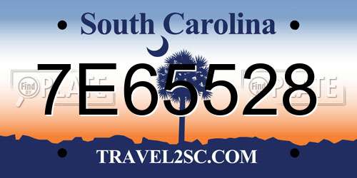 7E65528 South Carolina License Plate