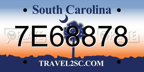 7E68878 South Carolina License Plate