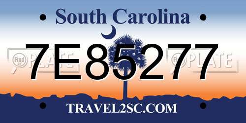 7E85277 South Carolina License Plate
