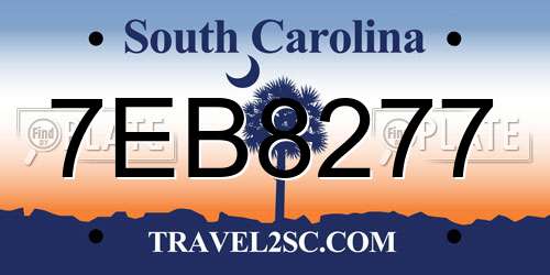 7EB8277 South Carolina License Plate