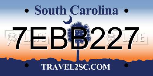 7EBB227 South Carolina License Plate