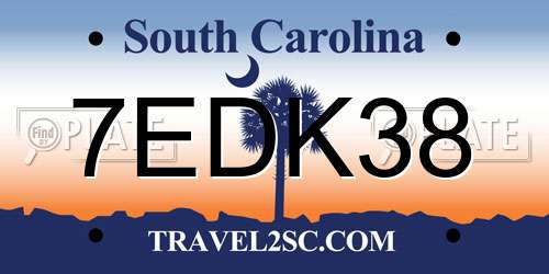 7EDK38 South Carolina License Plate