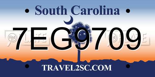 7EG9709 South Carolina License Plate