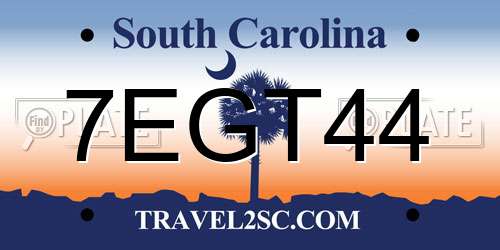 7EGT44 South Carolina License Plate