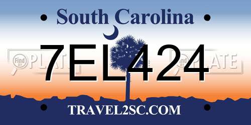 7EL424 South Carolina License Plate
