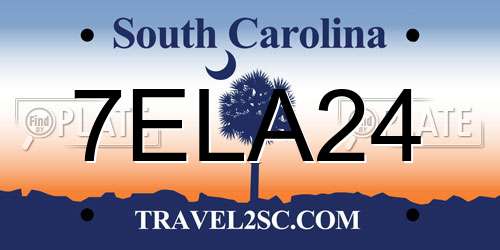 7ELA24 South Carolina License Plate