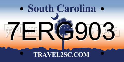 7ERG903 South Carolina License Plate