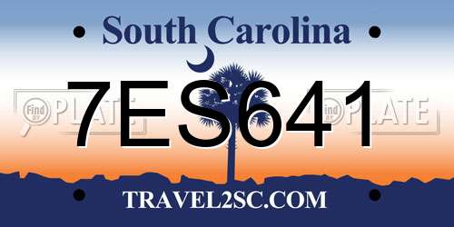 7ES641 South Carolina License Plate