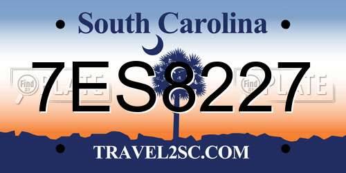 7ES8227 South Carolina License Plate