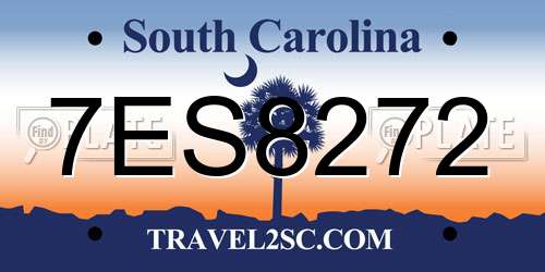 7ES8272 South Carolina License Plate
