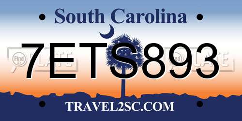 7ETS893 South Carolina License Plate