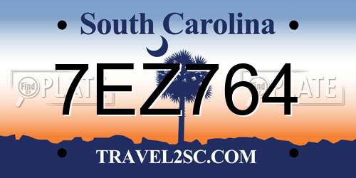7EZ764 South Carolina License Plate