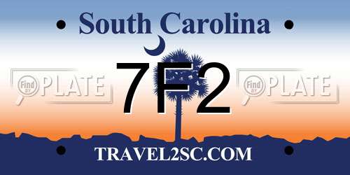 7F2 South Carolina License Plate