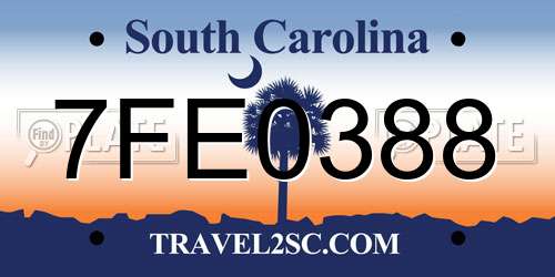 7FE0388 South Carolina License Plate