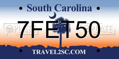 7FET50 South Carolina License Plate