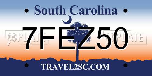 7FEZ50 South Carolina License Plate