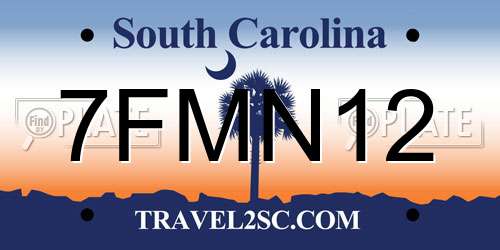 7FMN12 South Carolina License Plate
