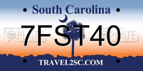7FST40 South Carolina License Plate