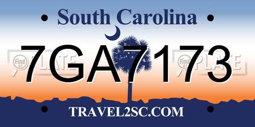 7GA7173 South Carolina License Plate