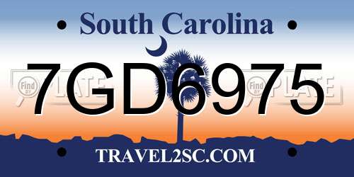 7GD6975 South Carolina License Plate