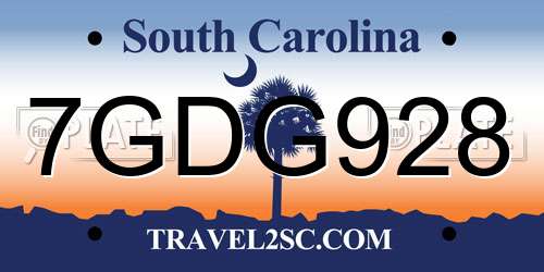 7GDG928 South Carolina License Plate
