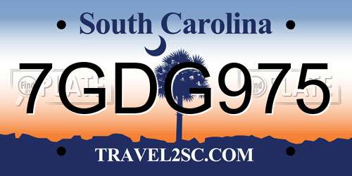 7GDG975 South Carolina License Plate