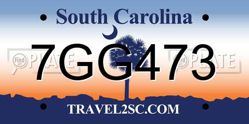 7GG473 South Carolina License Plate