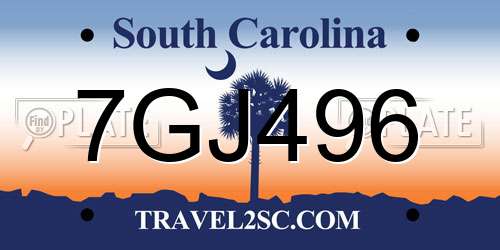 7GJ496 South Carolina License Plate