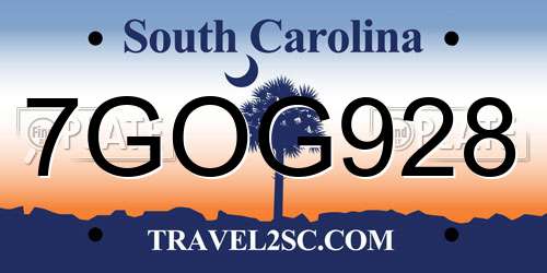 7GOG928 South Carolina License Plate