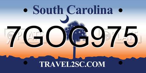 7GOG975 South Carolina License Plate