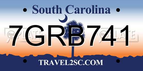 7GRB741 South Carolina License Plate