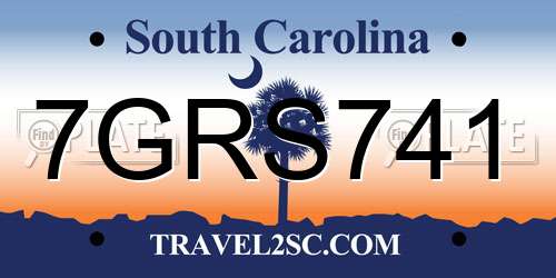7GRS741 South Carolina License Plate