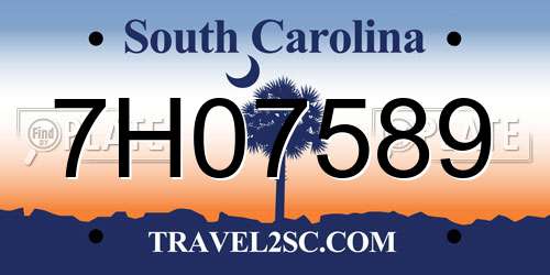 7H07589 South Carolina License Plate