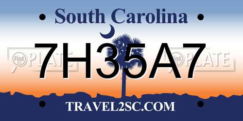 7H35A7 South Carolina License Plate