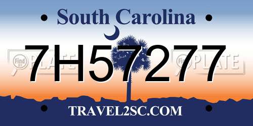7H57277 South Carolina License Plate