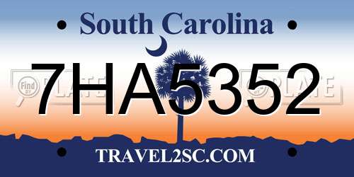 7HA5352 South Carolina License Plate