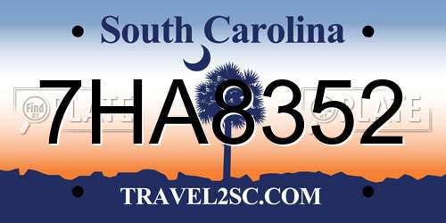 7HA8352 South Carolina License Plate