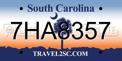 7HA8357 South Carolina License Plate