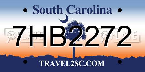 7HB2272 South Carolina License Plate