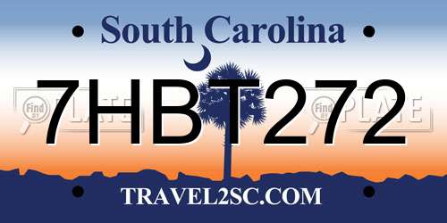 7HBT272 South Carolina License Plate