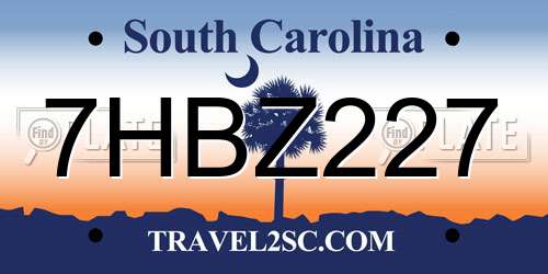 7HBZ227 South Carolina License Plate