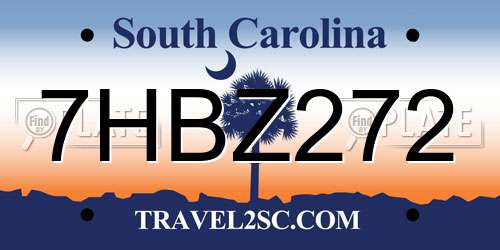 7HBZ272 South Carolina License Plate
