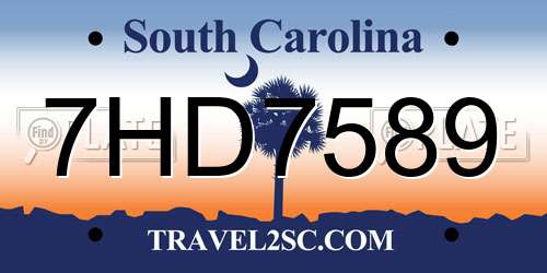 7HD7589 South Carolina License Plate