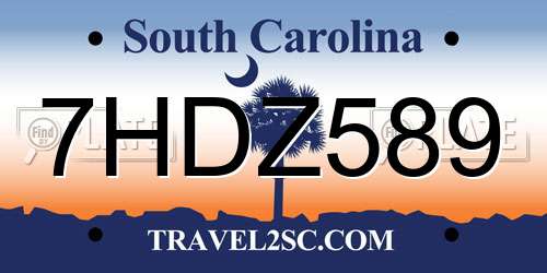 7HDZ589 South Carolina License Plate